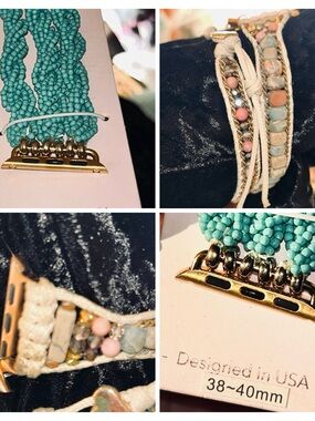 Boho Unique Beaded Wrap Bracelet & Strap for 38-40mm Apple Watch Bands BOTH